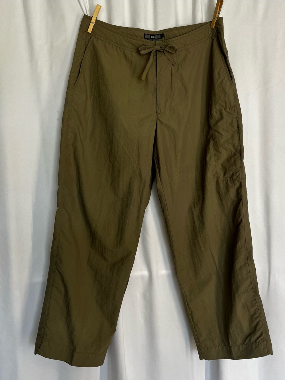 REI Olive Green Wide-Leg Drawstring Pants
